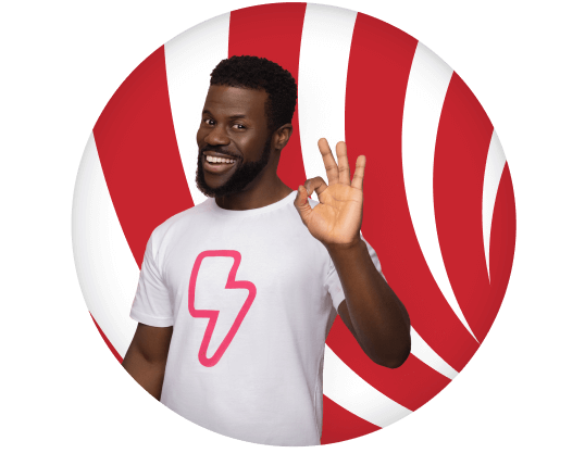 Mediamarkt medewerker geeft handgebaar