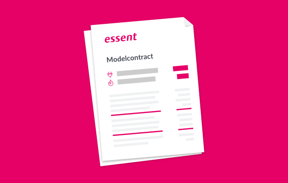 Icoon contract van Essent op roze achtergrond