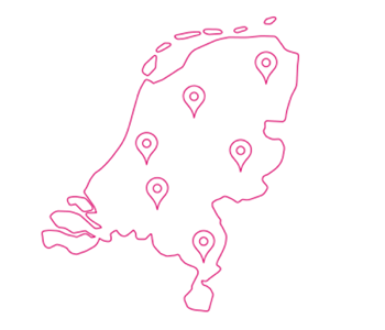 Een kaart van servicepartners van Nederland.
