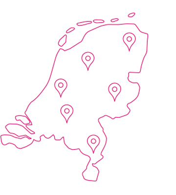 Kaart van Nederland met onze gespecialiseerde servicepartners