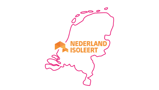 Kaart van Nederland met het logo van Nederland Isoleert.