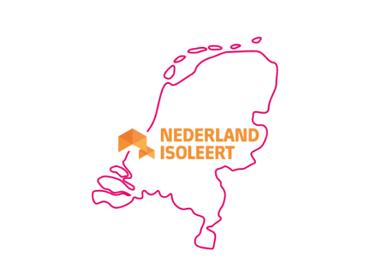 Kaart van Nederland met het logo van Nederland Isoleert.