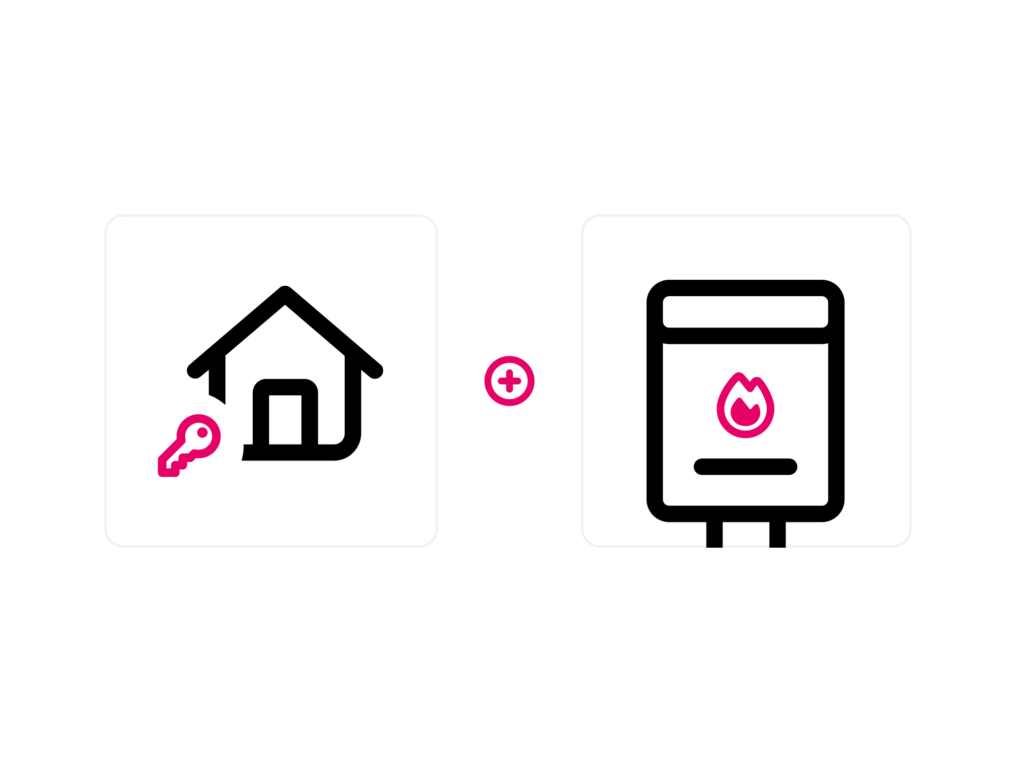 Illustratie van symbolen van een huis en een cv-ketel