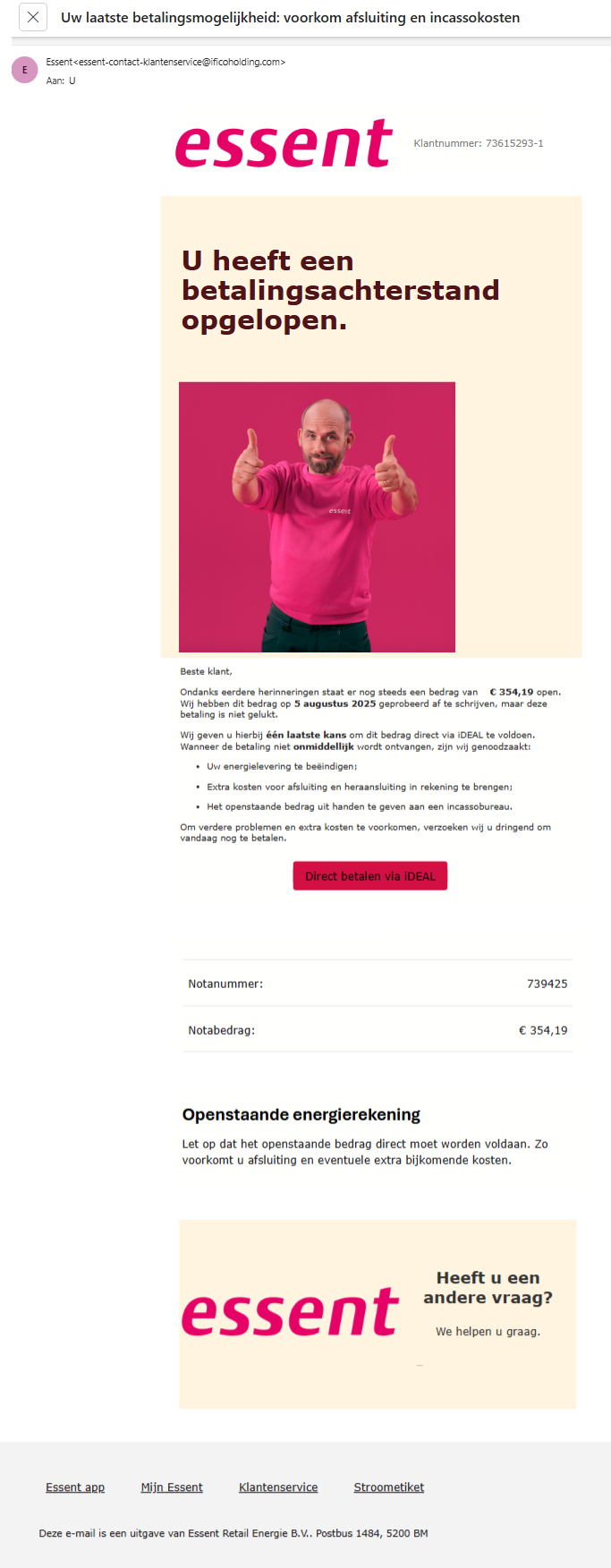 Phishing voorbeeld september 2025